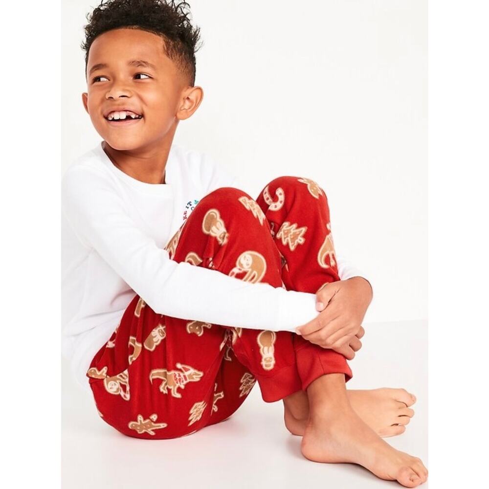 Lot of 2 Christmas Pajamas Boys Size 6-7, Holiday Winter PJS